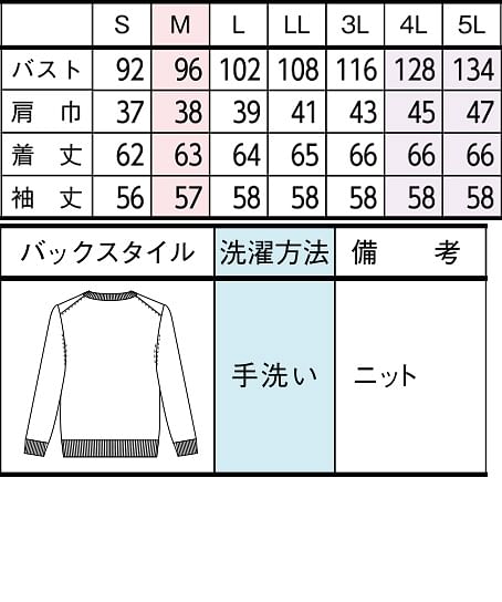 【JANE PACKER】全4色　カーディガン（ニット） サイズ詳細