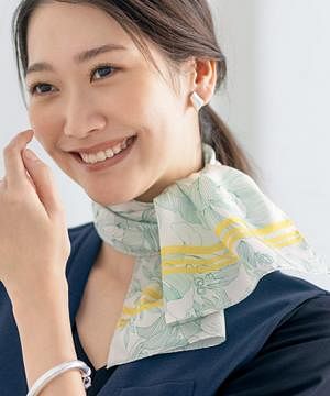 【JANE PACKER】ボタニカル柄スカーフ（25cm×150cm）