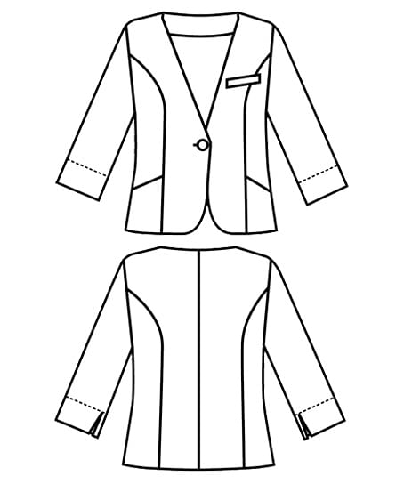 【全1色】ノーカラーマルチジャケット（七分袖）