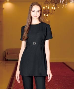 【全2色】バックル付きチュニック（ストレッチ・エコ素材・SS～3L）