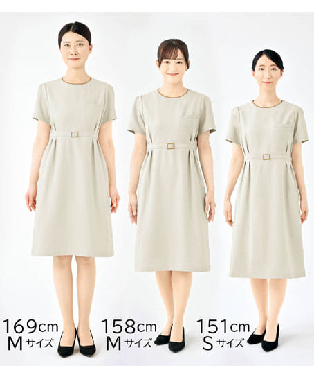 【全2色】バックル付きワンピース(ストレッチ・エコ素材・SS~3L)