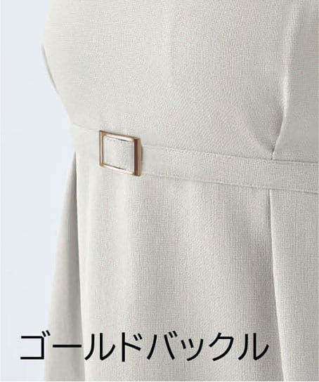 【全2色】バックル付きワンピース(ストレッチ・エコ素材・SS~3L)