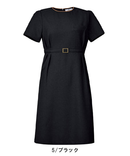 【全2色】バックル付きワンピース(ストレッチ・エコ素材・SS~3L)