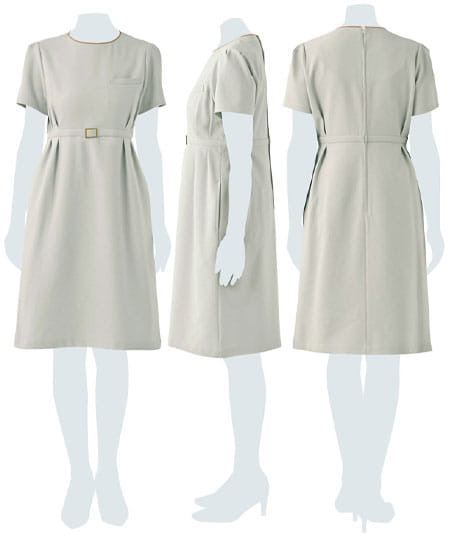 【全2色】バックル付きワンピース(ストレッチ・エコ素材・SS~3L)