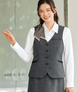 事務服・会社制服の通販の【ユニデポ 事務服】【全1色】ベスト（制菌加工・ストレッチ・伸縮・制電裏地）