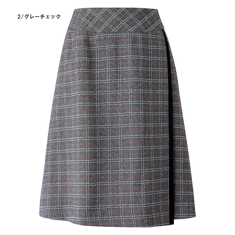 【全1色】美形フレアプリーツスカート（フラッフィーチェック）