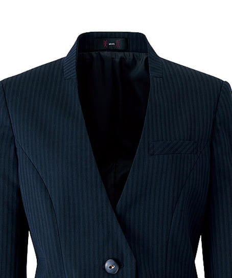 【アウトレット】SALE【全1色】ノーカラー美形ジャケット（レーシーストライプ）※廃番・在庫限り※