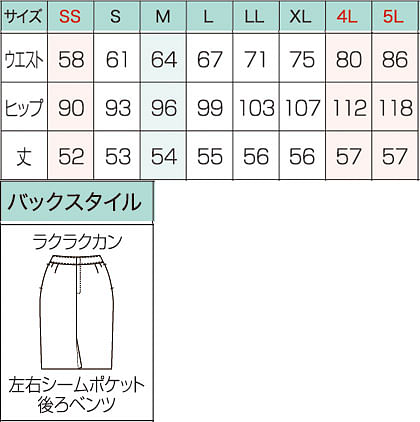 【全1色】美形タイトスカート（レーシーストライプ） サイズ詳細