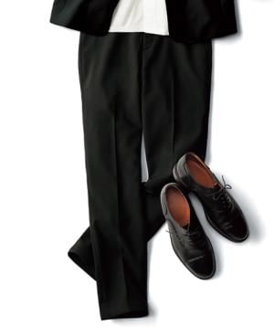 事務服・会社制服の通販の【ユニデポ 事務服】【全2色】裾上げ楽々パンツ：メンズトラウザー（ストレッチ）