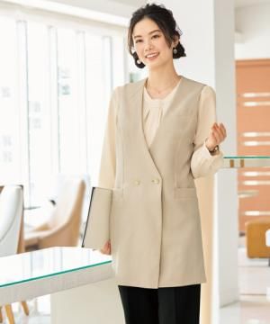 事務服・会社制服の通販の【ユニデポ 事務服】【全２色】ロングジレ（ストレッチ・オールシーズン対応）