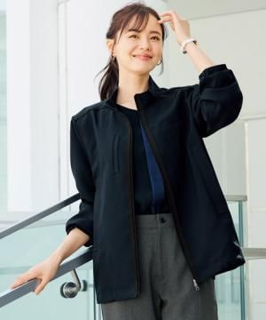 事務服・会社制服の通販の【ユニデポ 事務服】【全１色】ジップアップジャケット（ストレッチ・オールシーズン対応）