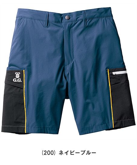 【G.G.】全3色・ハーフパンツ（接触冷感性・ストレッチ・消臭・イージーケア・野帳ポケット・反射・ノータック・脇ゴム・男女兼用）