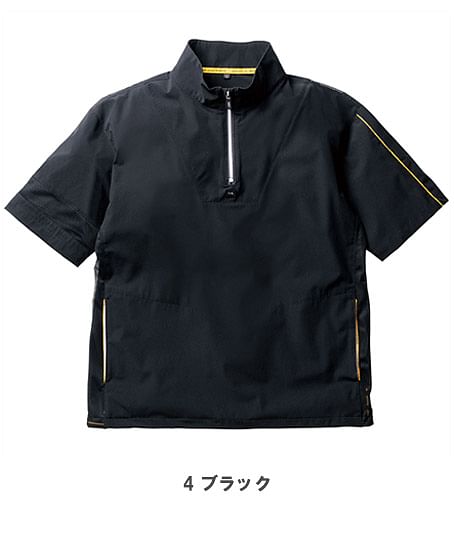 【G.G.】全2色・半袖Tシャツ（ストレッチ・冷感・消臭ハーフジップ、胸ポケット無）
