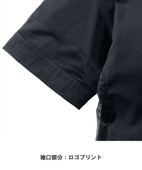 【G.G.】全2色・半袖Tシャツ（ストレッチ・冷感・消臭ハーフジップ、胸ポケット無）