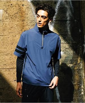 ユニフォーム・制服の通販の【ユニデポ】【G.G.】全2色・半袖Tシャツ（ストレッチ・冷感・消臭ハーフジップ、胸ポケット無）