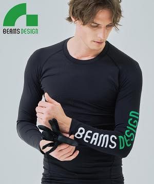 【全1色】BEAMS DESIGN　コンプレッションシャツ（ストレッチ・男女兼用）