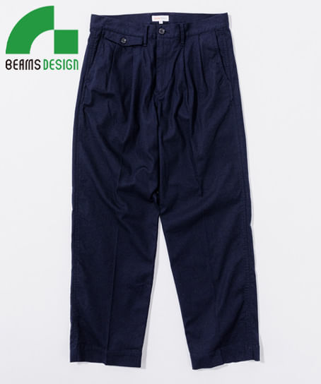 【全2色】BEAMS DESIGN　ファティーグ2プリーツスラックス（ストレッチ・メンズ）
