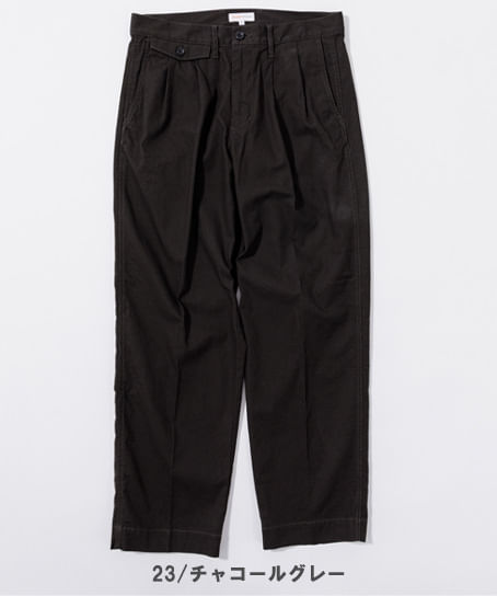 【全2色】BEAMS DESIGN　ファティーグ2プリーツスラックス（ストレッチ・メンズ）