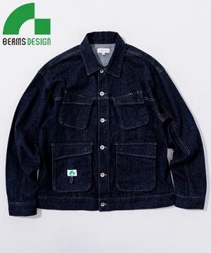 【全1色】BEAMS DESIGN　トラッカーファティーグジャケット（デニム・ストレッチ・メンズ）