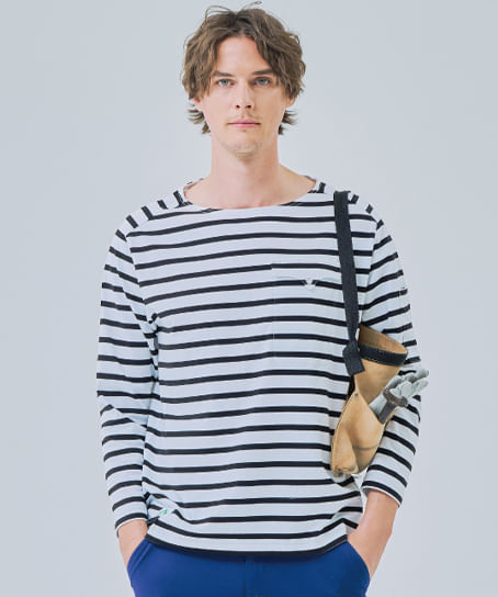 【全3色】BEAMS DESIGN　TEEボートネック長袖（ストレッチ・男女兼用）