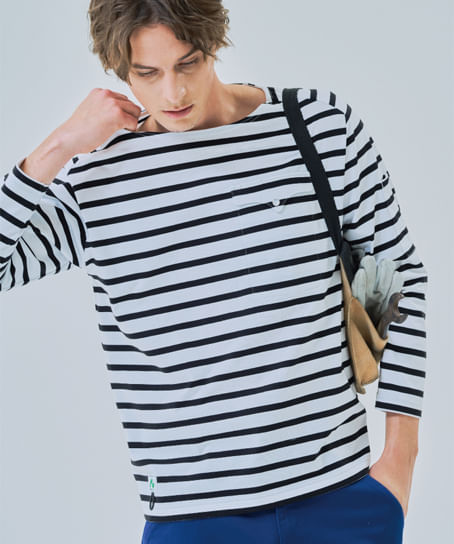 【全3色】BEAMS DESIGN　TEEボートネック長袖（ストレッチ・男女兼用）