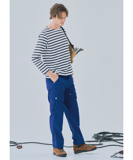 【全3色】BEAMS DESIGN　ダブルニーカーゴパンツ（ストレッチ・メンズ）