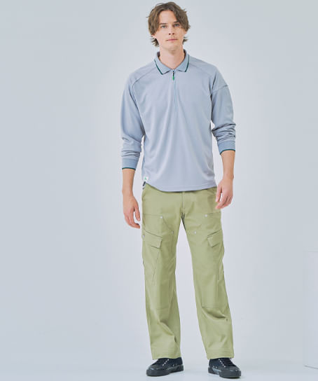 【全3色】BEAMS DESIGN　ダブルニーカーゴパンツ（ストレッチ・メンズ）