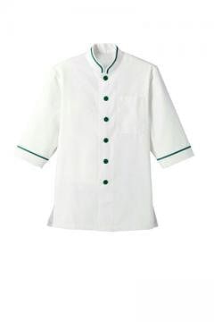 ユニフォーム・制服の通販の【ユニデポ】ショップコート（オフホワイト×グリーン）
