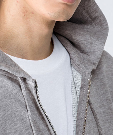 【全15色】8.4オンスジップアップライトパーカー(2重フード・厚手・男女兼用)