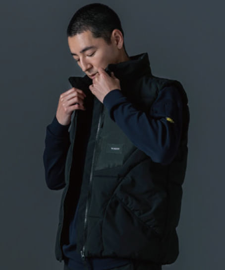 【全1色】TS DESIGN　ニッカーズファイバーダウンベスト（軽量・ストレッチ・防風・撥水・男女兼用）