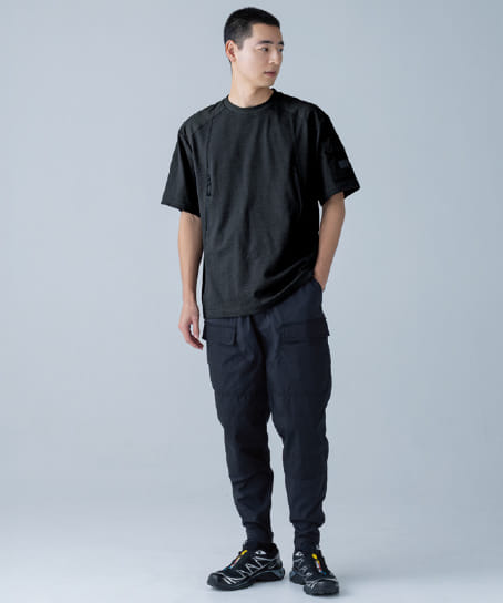 【全1色】TS DESIGN ニッカーズスラントジップショートスリーブＴシャツ（ストレッチ・高通気・吸汗速乾・男女兼用）