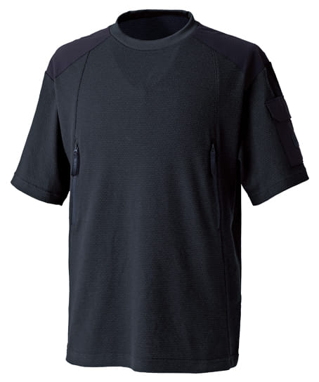 【全1色】TS DESIGN ニッカーズスラントジップショートスリーブＴシャツ（ストレッチ・高通気・吸汗速乾・男女兼用）