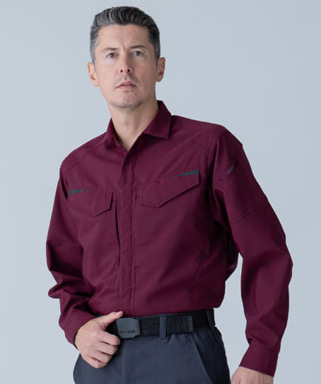 【全5色】TS DESIGN バイオライトフィックスロングスリーブシャツ(軽量・ストレッチ・高通気・吸汗速乾・制電・エコ・男女兼用)