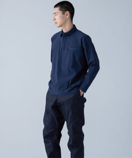 【全5色】TS DESIGN ES DEO トリコットロングスリーブポロシャツ（ストレッチ・制電・防透・消臭・形態安定・男女兼用）