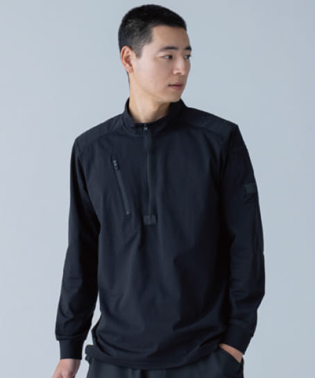 【全1色】TS DESIGN TS DEO ドッツロングスリーブハーフジップ(ストレッチ・消臭・高通気・男女兼用)