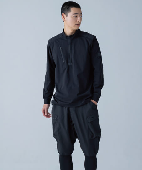 【全1色】TS DESIGN TS DEO ドッツロングスリーブハーフジップ(ストレッチ・消臭・高通気・男女兼用)