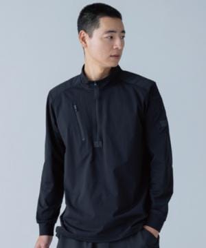 【全1色】TS DESIGN　TS DEO ドッツロングスリーブハーフジップ（ストレッチ・消臭・高通気・男女兼用）