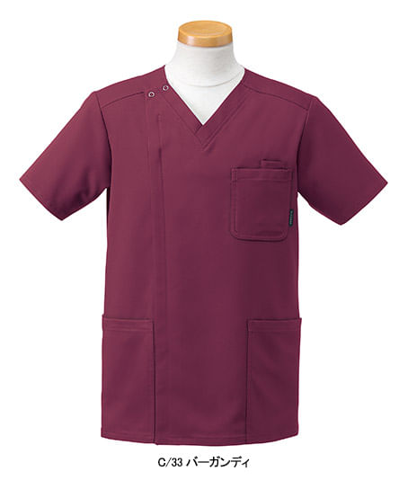 【リゼルヴァ】全5色　半袖スクラブジャケット(制菌・ストレッチ・帯電防止・男女兼用）