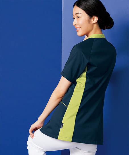 【リゼルヴァ】全5色・半袖スクラブジャケット （制菌・吸汗速乾・制電・レディース）