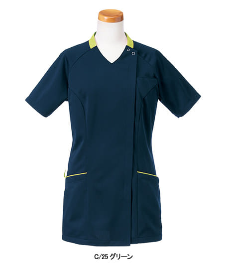 【リゼルヴァ】全5色・半袖スクラブジャケット （制菌・吸汗速乾・制電・レディース）