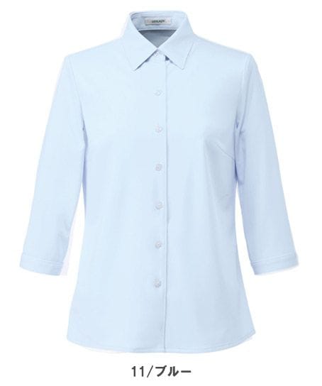 【全4色】七分袖ニットブラウス（抗菌防臭・防汚・吸汗速乾・ストレッチ・レディース）