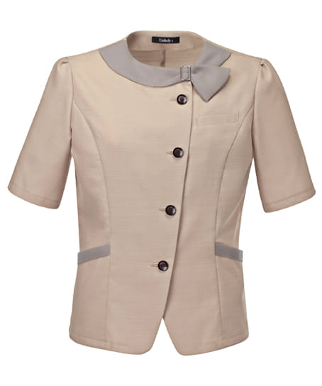 【全２色】半袖オーバーブラウス（ストレッチ・消臭・エコ素材）