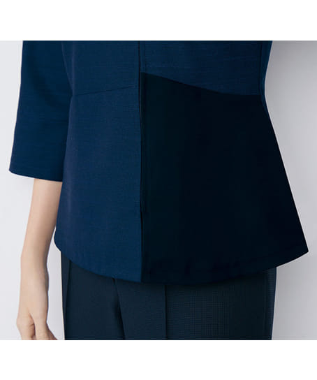 【全2色】七分袖オーバーブラウス（ストレッチ・消臭・エコ素材）