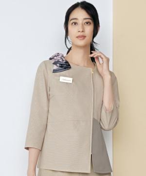 【全2色】七分袖オーバーブラウス（ストレッチ・消臭・エコ素材）