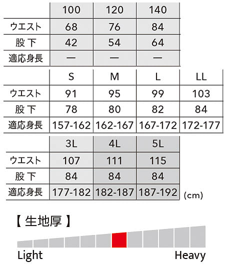 【EDWIN】全3色・サロペット（キッズ～５L・親子コーデ可能・帯電防止・ストレッチ/伸縮性13％） サイズ詳細