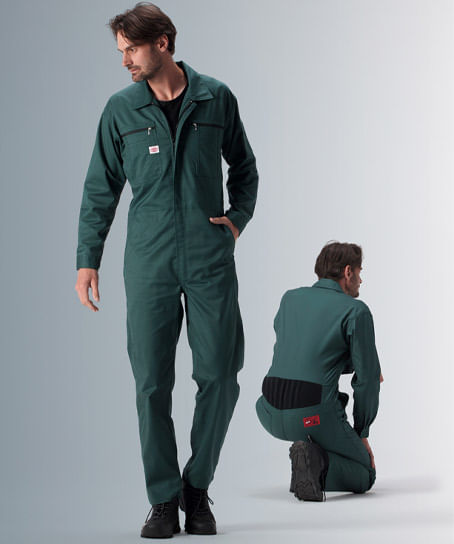 【全4色】長袖つなぎ服（ウエストの大型4WAYプリーツ・帯電防止・ストレッチ/伸長率約11％）