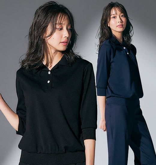MARY QUANT/六分袖ポロシャツ