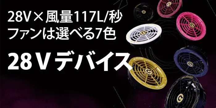 28Vは風量117L/秒,GFI